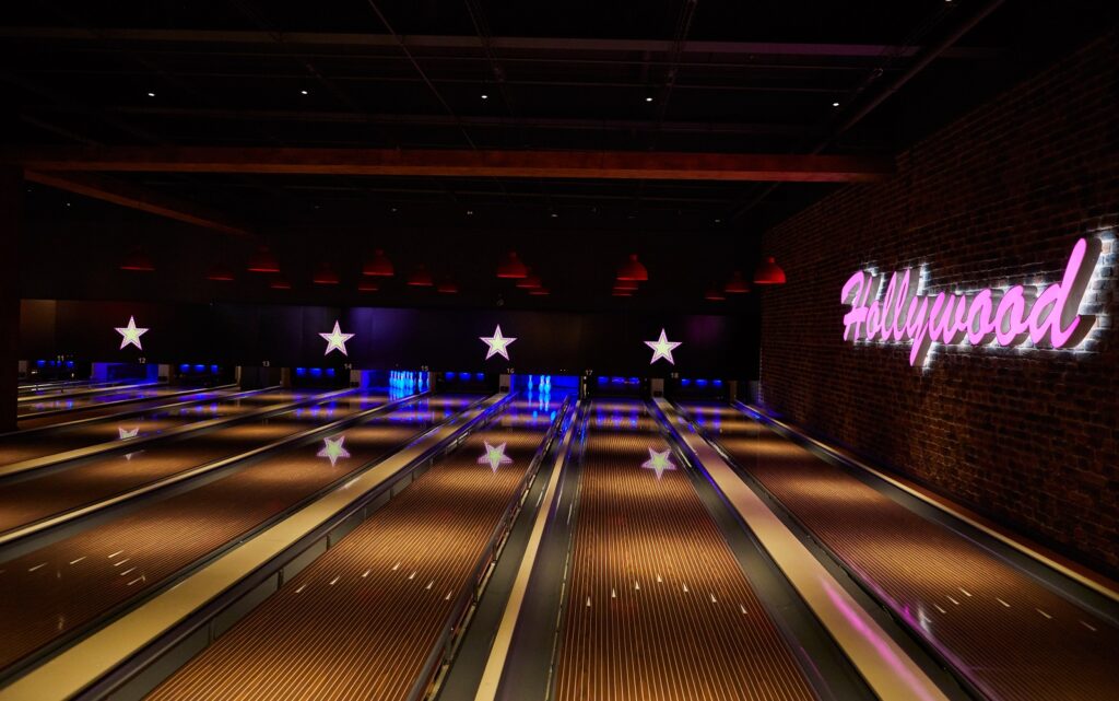 The bowling lanes at the Holywood Bowl