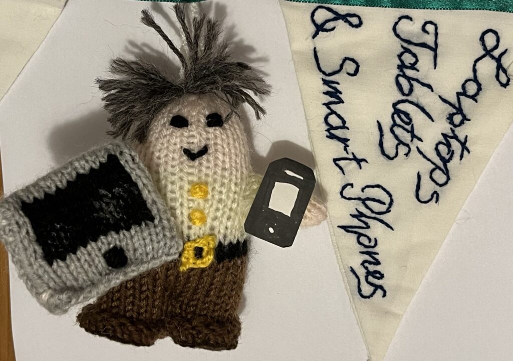 Laptops, tablets and smart phones witty knit